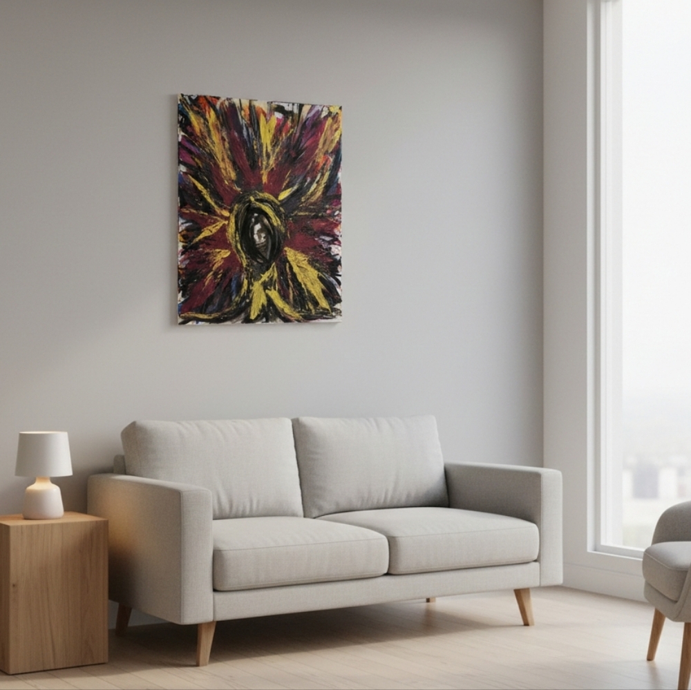 HANDCRAFTED Painting HANDPAINTED Abstract Artwork Stretch Canvas Wall Art Decor - Picture 3 of 17